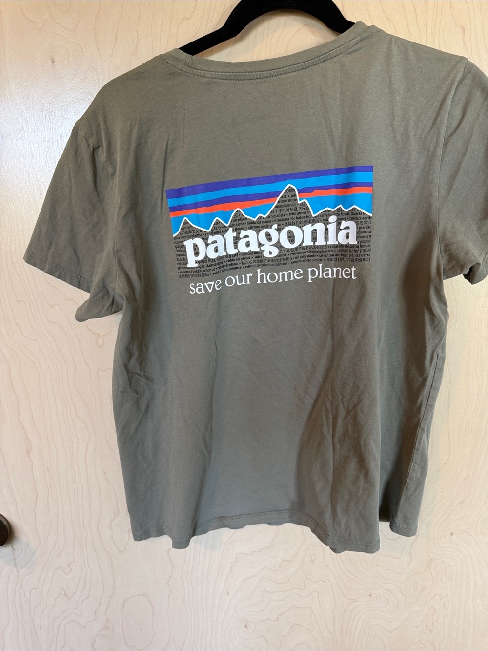 Patagonia Women’s Olive Crew T-Shirt with Logo